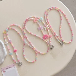 Hanging Decoration Beads Phone Lanyard 120cm Messenger Bag Chain Wallet - Afbeelding 1 van 8