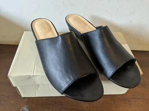 Plataforma de vals Parram CLARKS para mujer, cuero negro, 7,5 M EE. UU. - Imagen 1 de 4