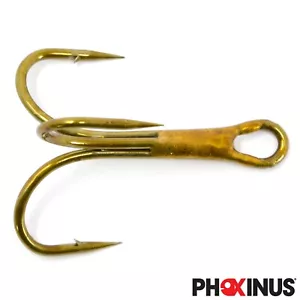 Phoxinus Bronze Treble Fishing Hooks. Sea lures traces pike bass perch zander - Picture 1 of 7