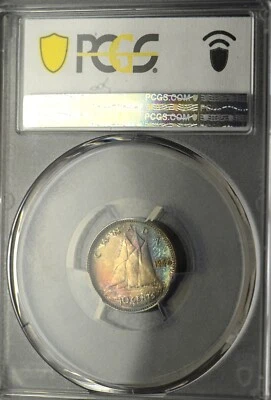 1947 ML Ten Cents 10¢ PCGS MS-64 - Superb Rainbow Tones - Image 1 of 4