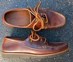 RANCOURT & Co Men's BROWN Leather Oxford Boat Shoe Hand Made in Maine USA, 10D - Picture 1 of 11