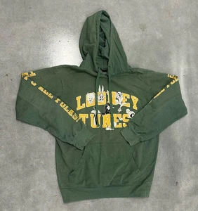 Looney Tunes Hoodie Green Bugs Bunny Daffy Porky Tasmanian Devil Size S  - Picture 1 of 4