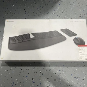 Microsoft Sculpt Ergonomic Wireless Desktop Keyboard & Wireless Mouse L5V-00001 - Picture 1 of 11