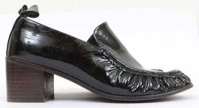 Mocasines para mujer Jeffrey Campbell negros brillantes góticos preppy acanalados talla 8 zapatos Foto 1 de 4