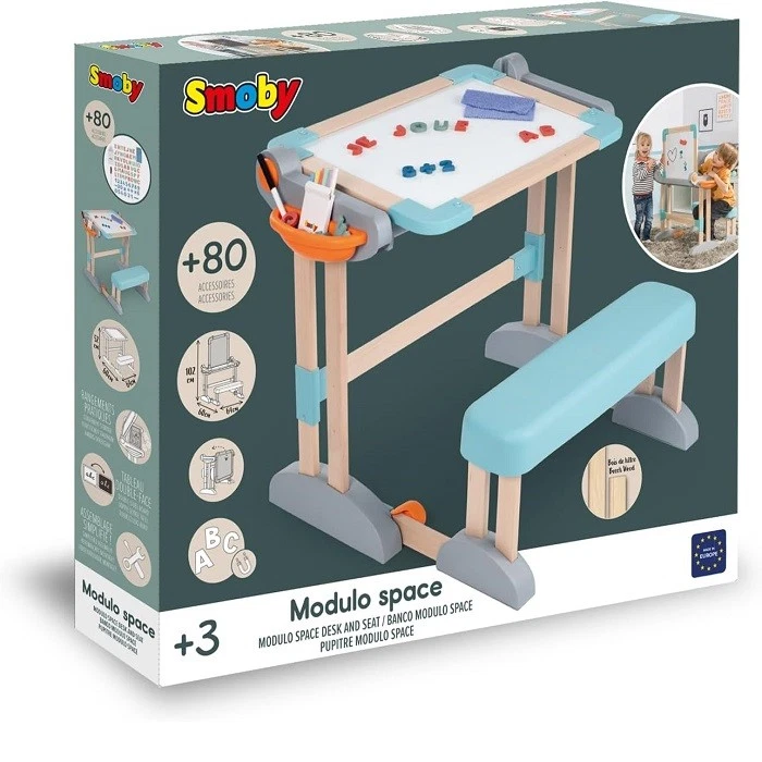 Smoby Activity Banco Scuola Modulo Space 2 in 1 con Accessori - Immagine 1 di 1