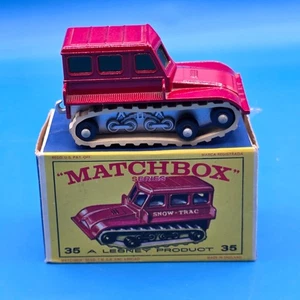 Matchbox #35B Snow Trac Tractor 1964 Original E1 Box - Picture 1 of 10