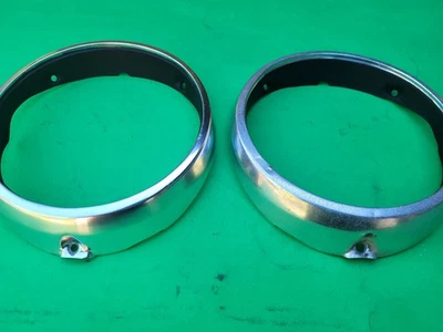 1966 Plymouth Valiant Headlight Bezels - Pair - READ AD will fit 66 Barracuda - Image 1 of 4