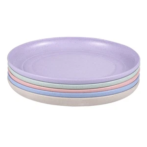 Juego de vajilla de paja de 5 piezas juegos de vajilla irrompibles para bebés platos reutilizables - Imagen 1 de 11