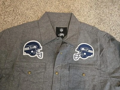Seattle Seahawks Button-Up Shirt NFL Darius Rucker Men’s M Gray Grey Cotton NWT - Image 1 of 4