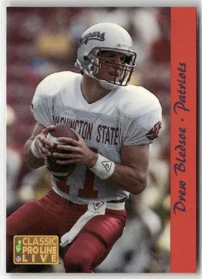 1993 PRO LINE LIVE #174 DREW BLEDSOE NEW ENGLAND PATRIOTS RC - Image 1 of 2