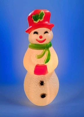 Vintage Union Products Lighted Christmas Snowman 22” Blow Mold Snow Woman - Image 1 of 4