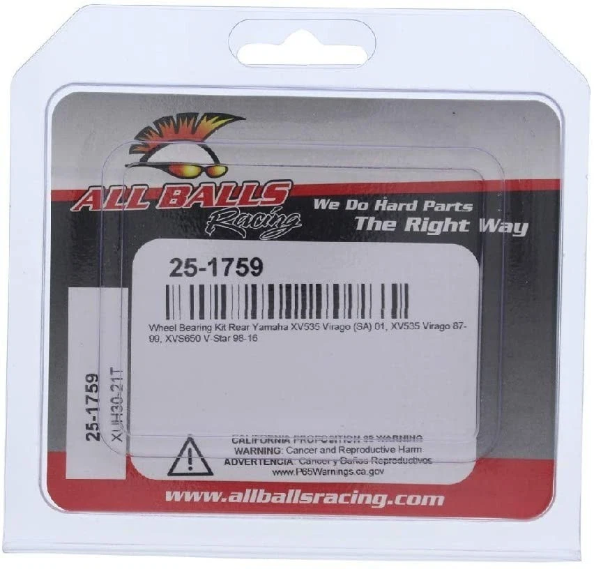 Kit de cojinete de rueda trasero All Balls para Yamaha XV535 Virago XV 535 1987-1999 Foto 1 de 1