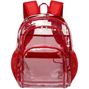 Clear Backpack, Clear Bag Stadium Large See Through Bookbag Heavy Duty PVC Tr... - Picture 1 of 9