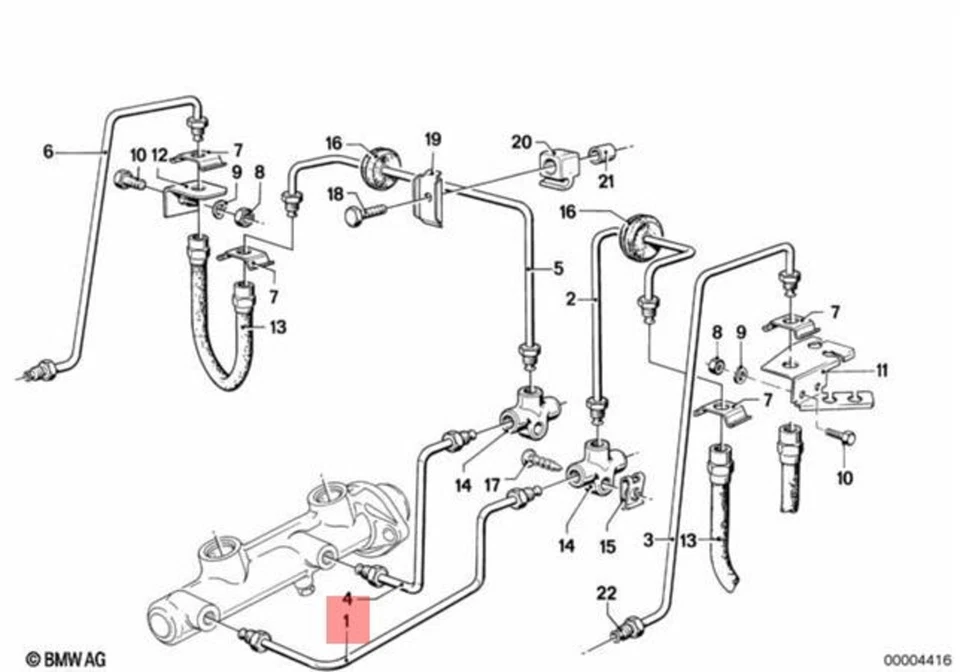 Tubo de freno recto delantero original BMW 114 700 CMSP E12 E21 E3 OEM 34326755555 Foto 1 de 1