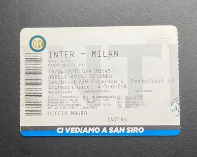 BIGLIETTO SERIE A INTER - MILAN 19 04 2015 - Immagine 1 di 2