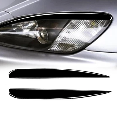 Piano Black Headlight Eyebrow Eyelid Strip Cover Trim For Honda S2000 2000-2009 - Image 1 of 4