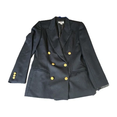 PENDLETON Vintage Double Breasted Blazer Jacket 100% Virgin Wool Black Career - Image 1 of 4