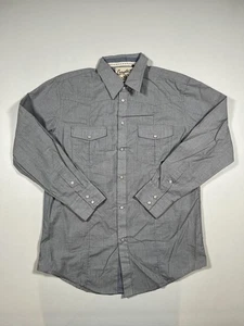 Coastal Shirt Mens Large Gray Snap Front Western Pearl Snap Long Sleeve Casual - Picture 1 of 9