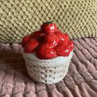 Vintage strawberry sugar container canister  unbranded ceramic