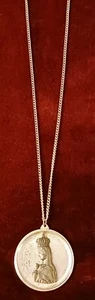 Mary Queen Of Heaven Gold & Silvertone Pendant With Silver Chain - Picture 1 of 3