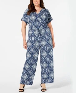 Style & Co Plus Size Printed Wide-Leg Jumpsuit - Picture 1 of 3