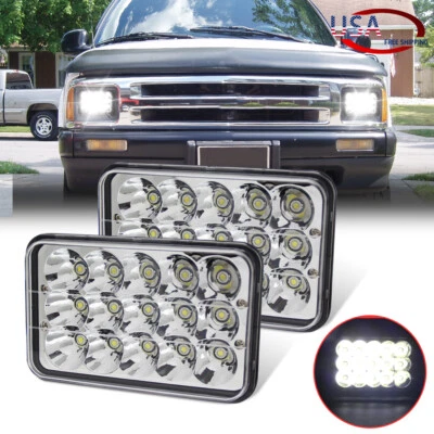 Pair 4x6" LED Headlight Hi/Lo Sealed Beam for For Chevrolet S10 1995 1996 1997 — 第 1/4 张图片