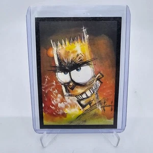 1994 Skybox The Simpsons Arty Art Card Artist Sam Kieth Bart #A2 Very Rare - Picture 1 of 5
