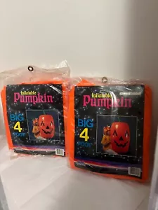 2 Vintage Topstone Halloween Creations 4' Giant Inflatable Pumpkins Original Pkg - Picture 1 of 1