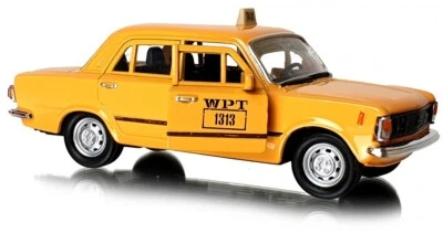Fiat 125p Taxi Polish Vintage Car Model Metal Diecast Yellow 1:34-1:39 Welly - Image 1 of 4