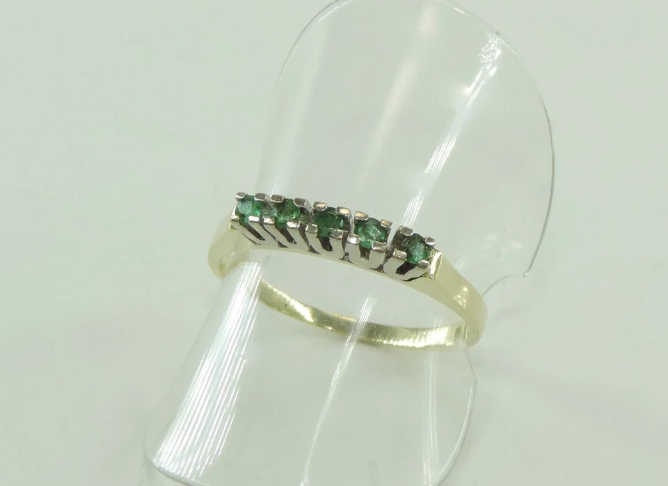 Vintage Damen Ring 585er Gelbgold mit Smaragd ca. 0.10 ct 56 (17,8 mm Ø)* - Bild 1 von 4