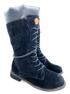 ROSY Women Lace Up Boots - Black, US 10M - Picture 1 of 8