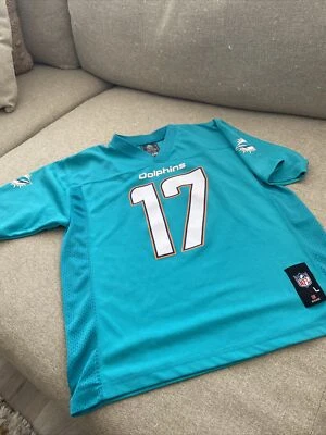 Nike Miami Dolphins Jersey Youth Large 14/16 NFL On Field Tannehill 17 Football - Image 1 of 2