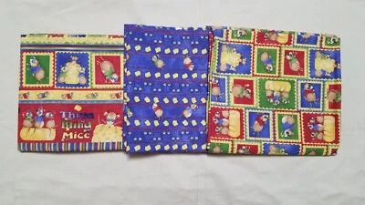 Lot (3) 1 Yard Cuts DEBBIE MUMM 3 BLIND MICE Coordinating BABY CHILDREN Cotton - Image 1 of 4