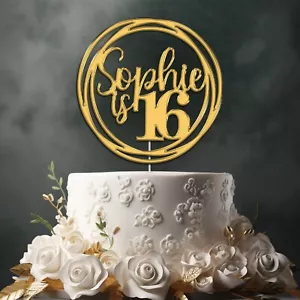 Custom Personalise Acrylic Cake Topper Party Decor Birthday Any Name Age - Picture 1 of 11