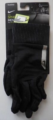 NIKE Flash Printed Sphere 360 Graphic Run Gloves Men Black/Silver/Black Large - Image 1 of 4