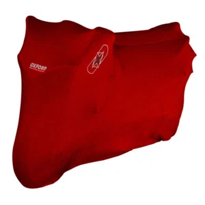 Oxford Protex Premium Stretch InDoor Bike Motorcycle / Scooter Dust Cover - RED - Picture 1 of 3
