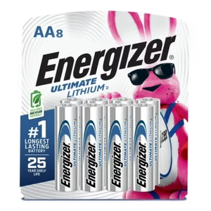 Energizer Ultimate Lithium AA 8-Pack 25 Year Shelf Life Extreme Temperature - Picture 1 of 1