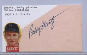 1950s Signed Index Card Bobby Shantz Philadelphia Athletics - Picture 1 of 2