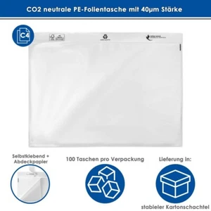 Delivery note bags accompanying paper bags DIN C4 transparent Unipack 500 pieces - Picture 1 of 5