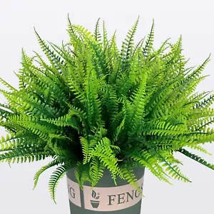 22pcs Artificial Plants Outdoor Faux Boston Fern For Large Planter Uv Resistant  - Picture 1 of 7