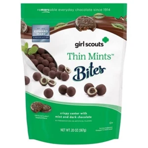 2 PACK Girl Scouts Thin Mints Bites Dark Chocolate 20 Oz each - Picture 1 of 2