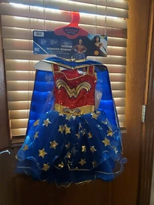 Little Girls Fancy Tutu Skirt Wonder Woman Costume 7 Piece NEW - Picture 1 of 9
