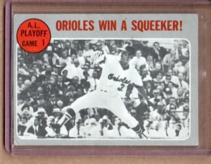 1970 Topps A.L. PLAYOFFS SPIEL 1 # 199 (EX-EX/MT) KNITTERFREI - Bild 1 von 2