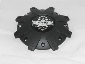 USED KMC 668 VANDAL FLAT MATTE BLACK 372L228 S907-05 WHEEL RIM CENTER CAP  - Picture 1 of 3