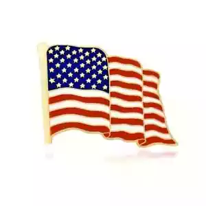 American Waving Flag Lapel Pins High Quality - Patriotic USA 2 pack - Picture 1 of 4