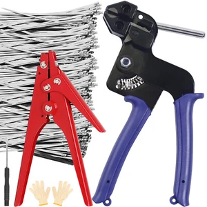 Stainless Steel Cable Tie Gun Set with 100pcs Ties, Zip Ties Cutter Kit Tie Tool - Picture 1 of 7