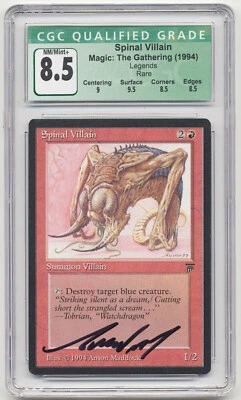 Graded Signed Spinal Villain CGC 8.5 Q++ Legends Artist Anson Maddocks MTG Magic - Image 1 of 2