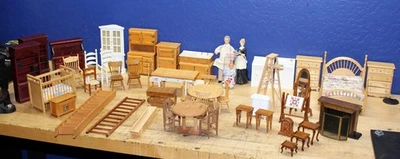 Dollhouse Furniture Lot #2, Bedroom, Living Room, Den, Nursery - Image 1 of 4