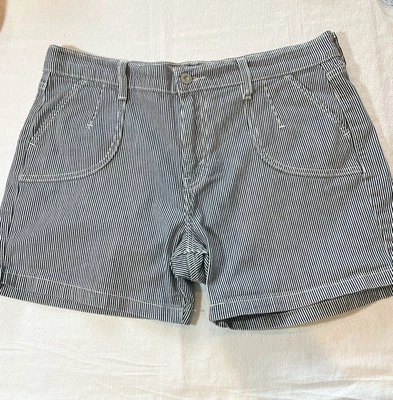 Pantalones Cortos Para Mujer Levi's Levi 515 12 Railroad Hickory Rayas Azul Denim Algodón Foto 1 de 4