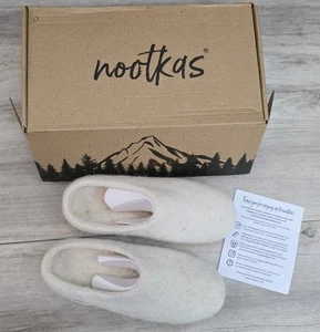 Nootkas Damen Astoria Haferflocken Filz Wolle Barfuß Hausschuhe Gr. 37 NEU - Bild 1 von 9
